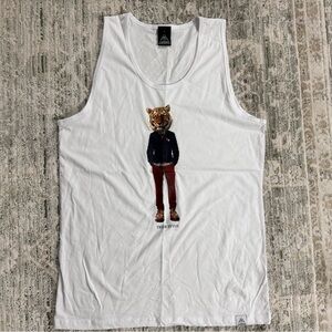 Upper playground tiger style White Tank Top